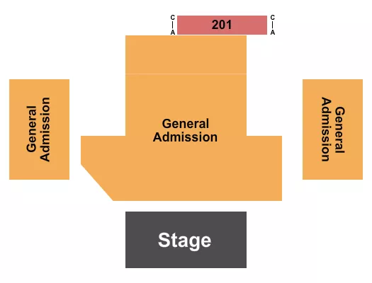 seating chart for The Southern Cafe & Music Hall - GA & 201 - eventticketscenter.com